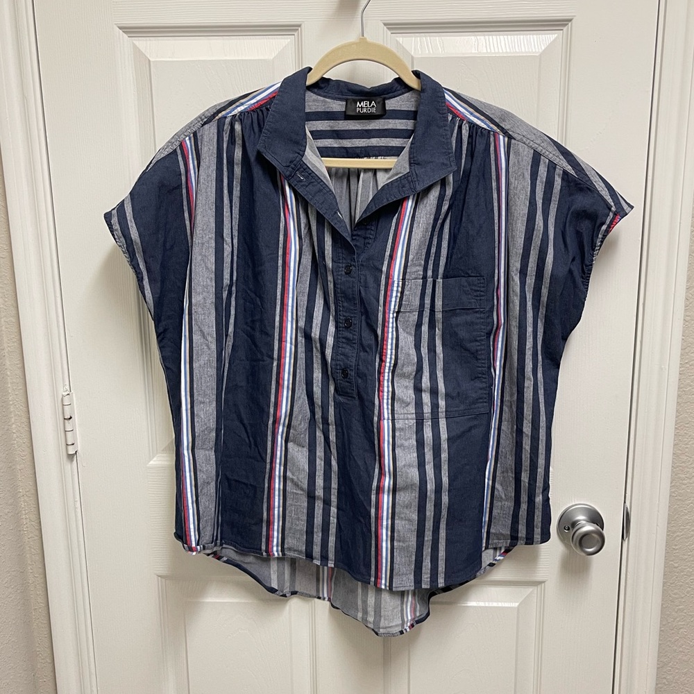 Mela Purdie Striped Popover Blouse